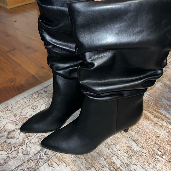 Nine West Sleek Black Heeled Boots with Slouchy Shaft and Pointed Toe SZ 9M - Picture 2 of 7
